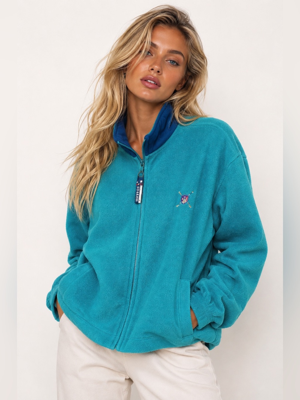 Vintage Bugle Boy Fleece Jacket Gorpcore Granola Quiet Luxury Old Money Academia